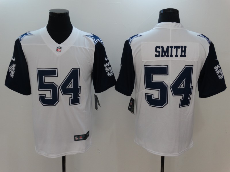 Men Dallas cowboys 54 Smith White Thanksgiving Nike Vapor Untouchable Limited NFL Jerseys